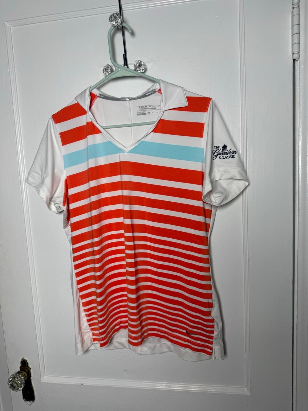 Nike Golf Greenbrier Classic Polo Women’s XL Dri-FIT Striped Tour Performance